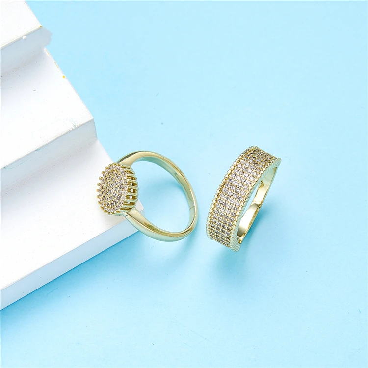 2021 Mar Hot Style New Couples Fashion  Simple Elegant  Gold Plated Ring Fashion Explosion Atmosphere  Ring