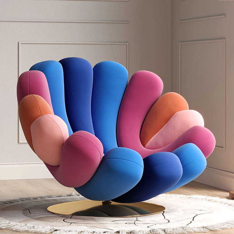 Aomisi CASA New Italian Design Colorful Hotel Sofa Chair Modern Velvet Fabric Sea Anemone Lounge Chair