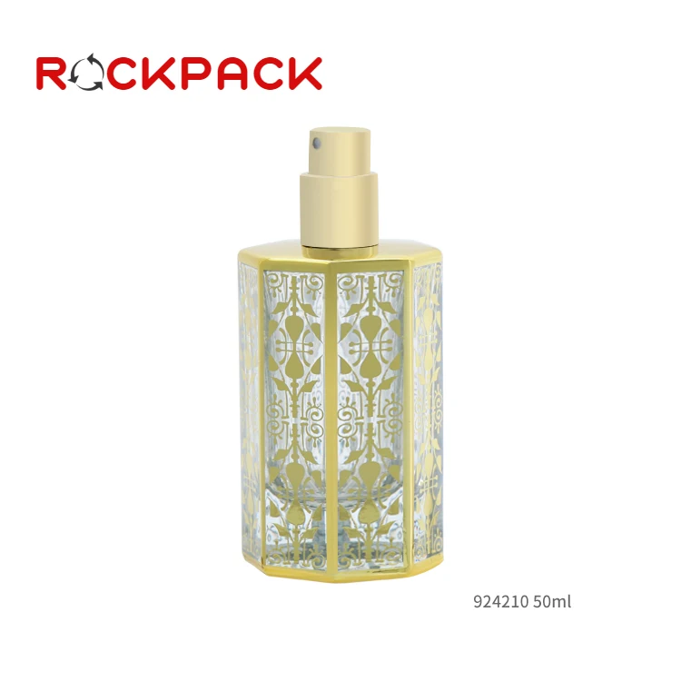 New design arabic empty glass spray perfume bottle 50ml for sale