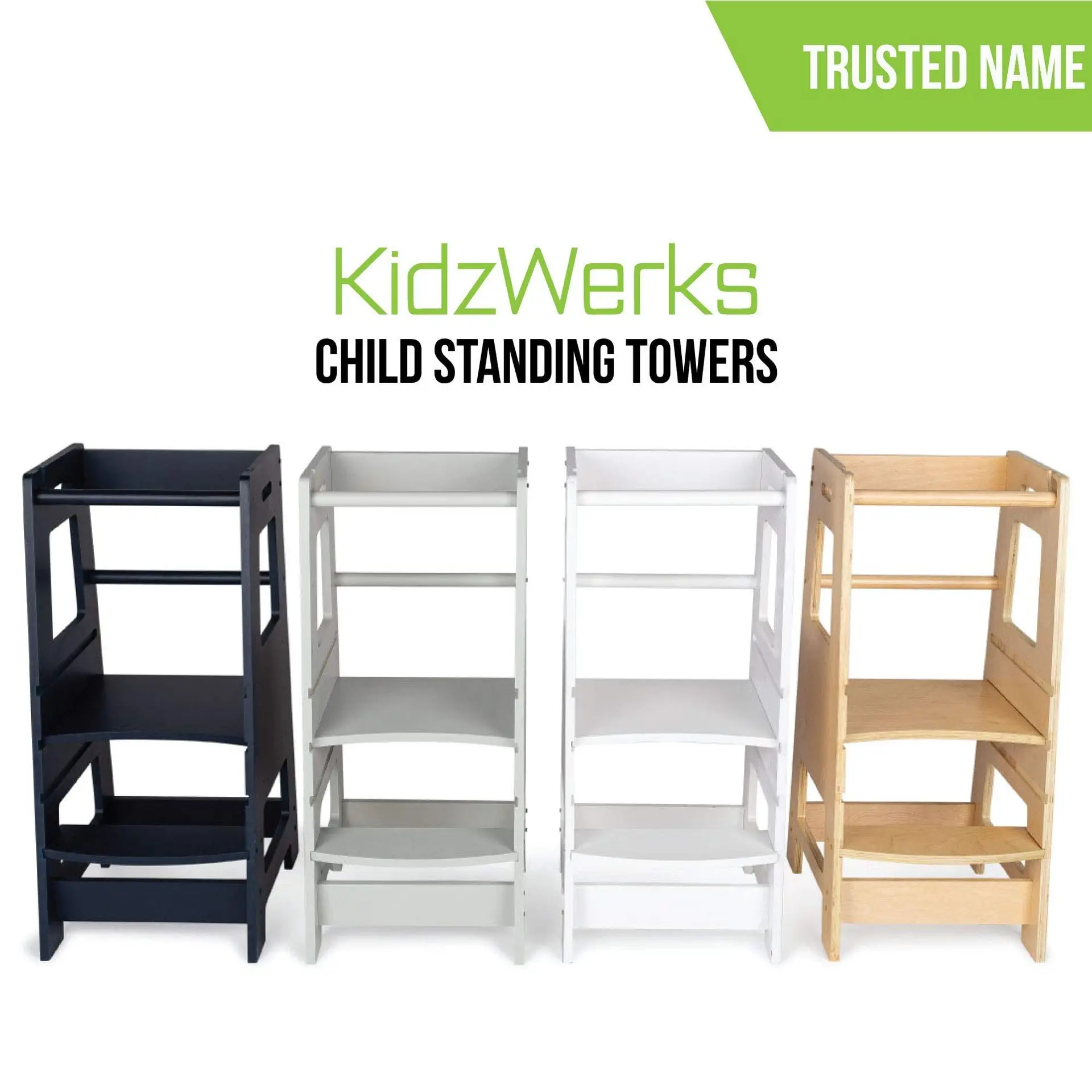Wooden Kid Kitchen Helper Step Stool Learning Tower Non-Slip All Kinds Kids Bamboo Kitchen Toddlers Tool