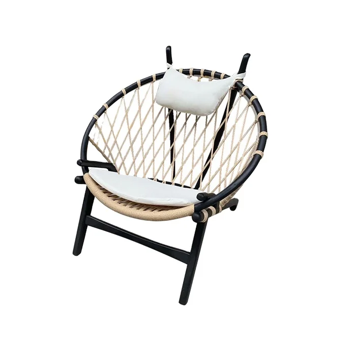 Nordic lazy chair bamboo rattan coil circle chair Outdoor chairs