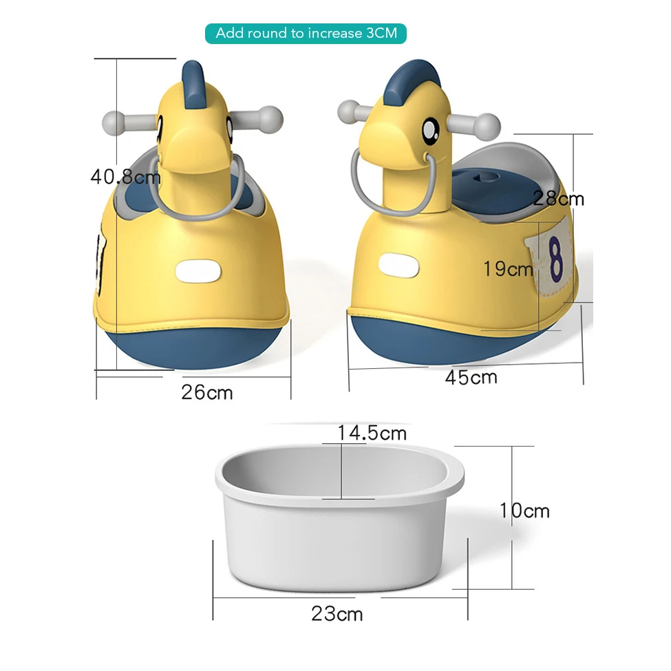 Yozzi Cartoon Horse Sitting Straddle Can Play Music Soft Seat Baby Safety Potty Training Toilet Musi For Babies