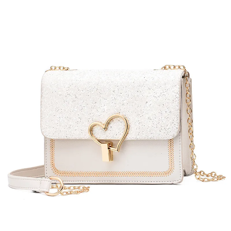 
Sac en Cuir Femme Wholesale Low MOQ High Quality Mini Love Heart Flap Chain Crossbody Bag for Women 