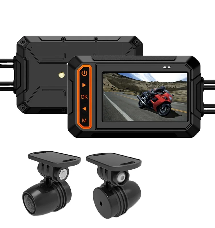 Dual Lens Dash Cam Parking Monitor HD 1080P Motorcycle Video Recorder Front Rear View Motorbike Video Camera G-Sensor IPS Screen