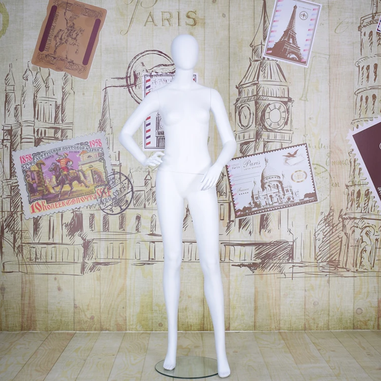 Fashion Full Body Matte White Dress Forms Adjustable Abstract Female Mannequins