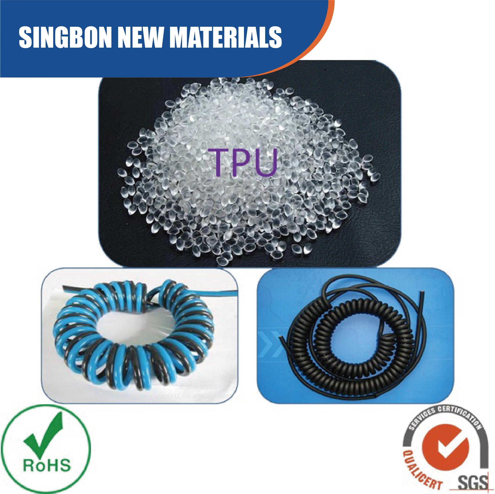 tpu for pneumatic tube hardness 95A 98A  tpu resin