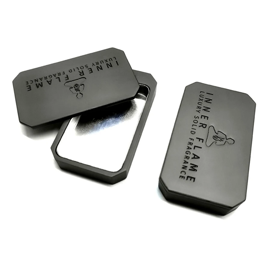 Leather Magnetic Refill Solid Perfume Container Metal