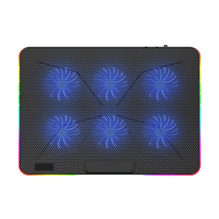 Great Roc laptop cooling pad with phone holder with 6 fans height adjustable laptop cooling pad rgb gaming notebook cooler