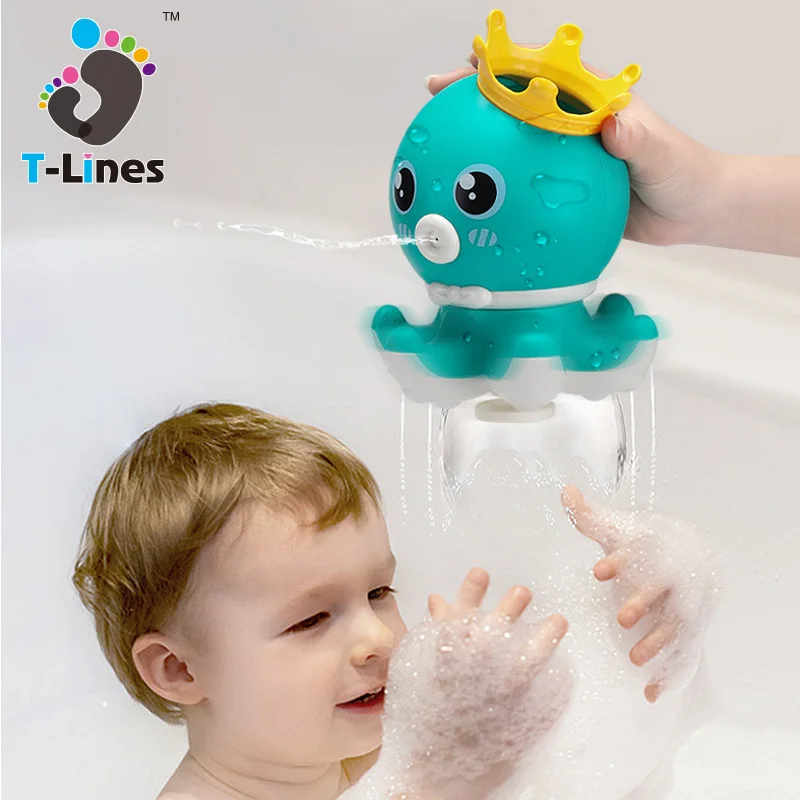 Wholesale plastic octopus spray water bathing game sprinkling bath toy for babies