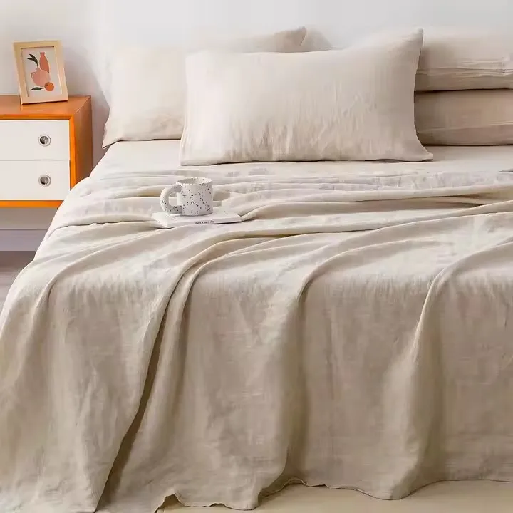 Organic Linen Bedding Wholesale Natural French Flax Linen Luxury Bed Sheets