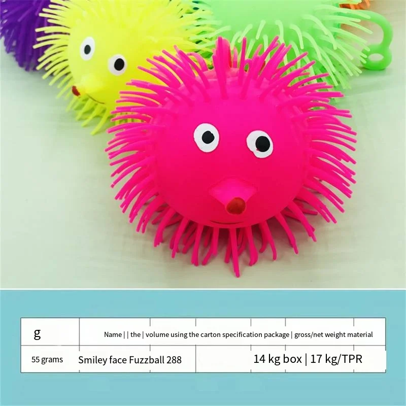 TPR material creative squeeze hedgehog LED ball yoyo decompress toys for kids