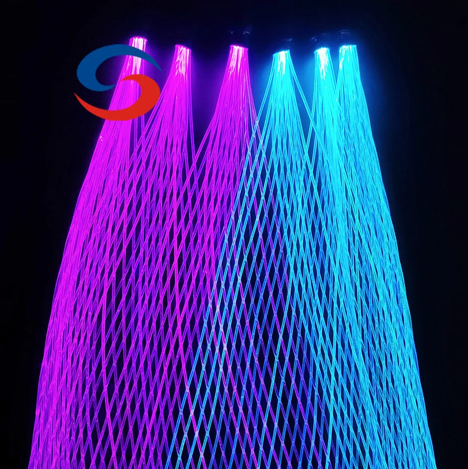Colors Changeable 105 Tails Mesh Fiber Optic Lighting Ceiling and Tree Decorative Led Netting Lights