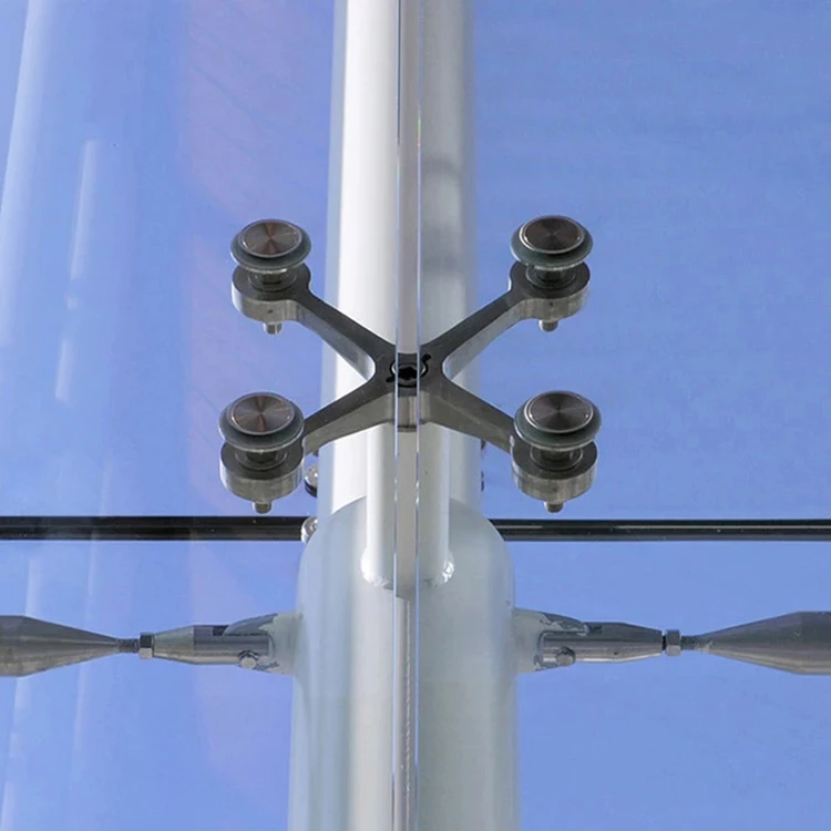 Soundproof aluminum glazing curtain wall spider glass curtain wall system