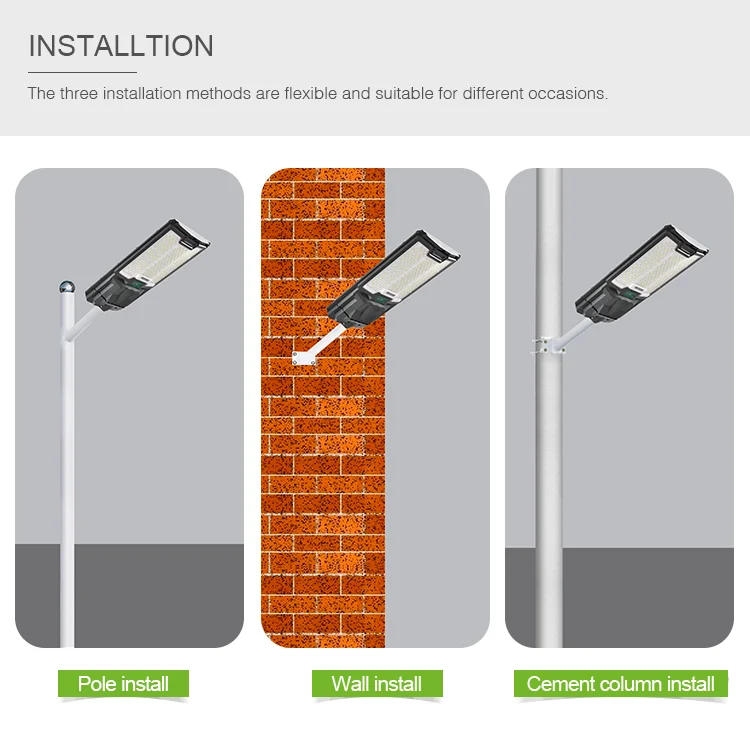 100W 200W 300W New Integrated Solar Energy Street Lights With Pole For Sales Public Yard Lighting Lamp