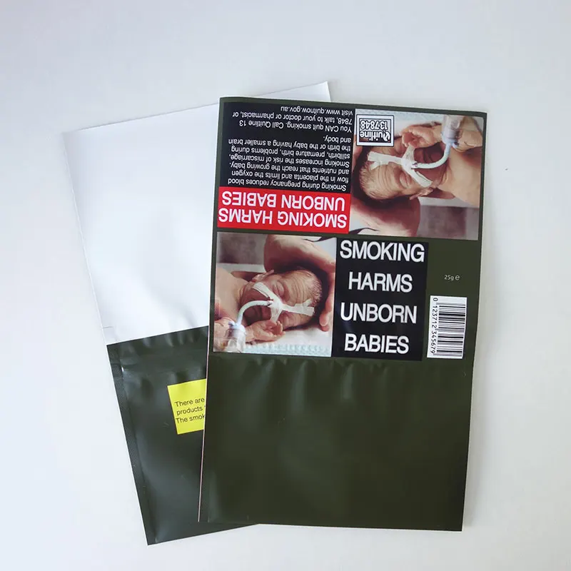 Custom Printed Resealable Empty Zipper Leaf Gv Tobacco Packaging Bag Hand Rolling 25g 50g Plastic Packing Tobacco Pouches