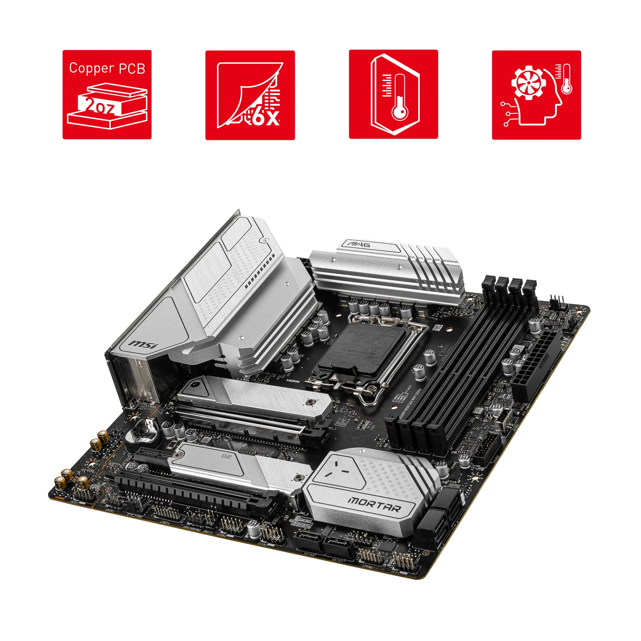 MAG B660M MORTAR DDR4 Motherboard, Micro-ATX - Supports  12th Gen Core Processors, LGA 1700 - DDR4 Memory Boost 4800+MH