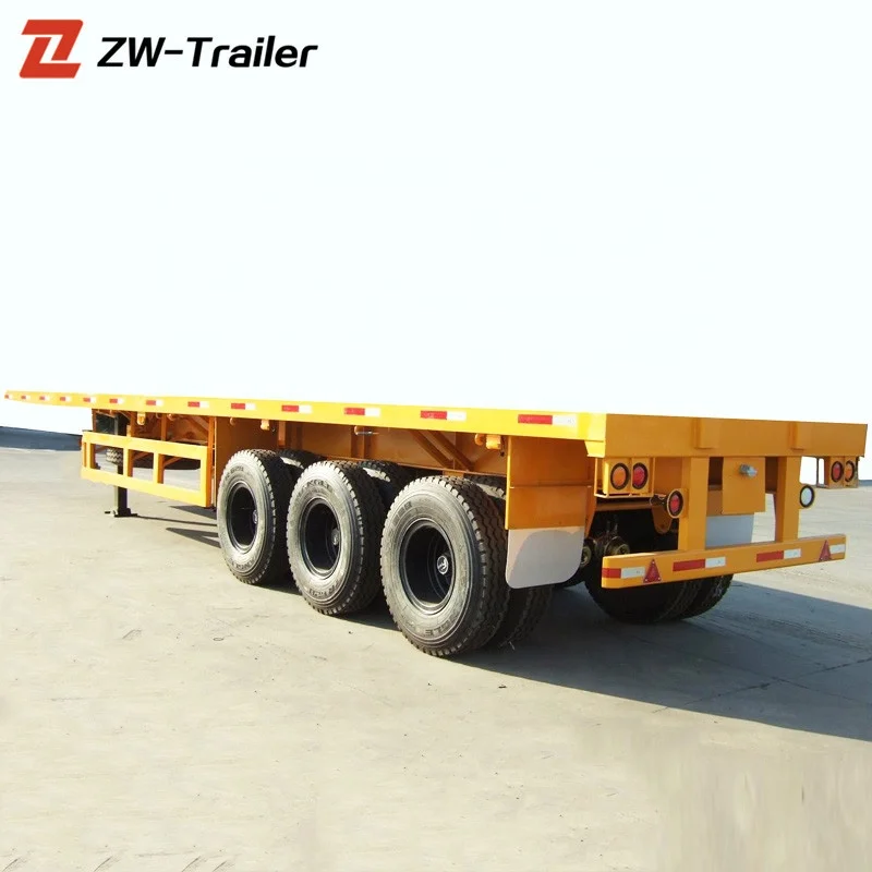 Used 2 3 4 Axles 60 Tons 80 Ton Flatbed Semi Truck Trailers Flatbed Trailers