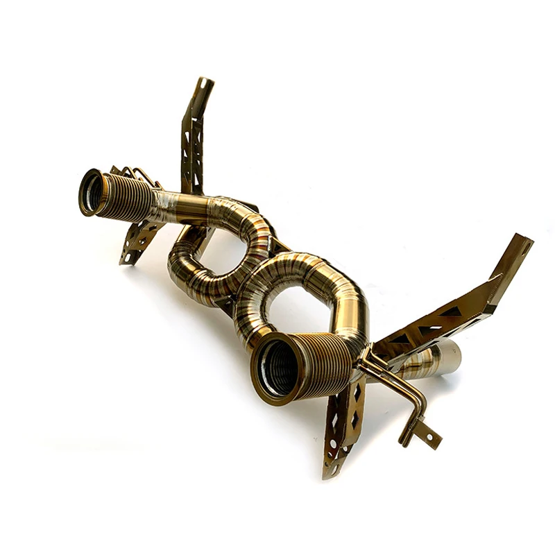 For Lamborghini Cat Back Gold Blue Titanium Alloy Material Exhaust Pipe Huracan EVO Modified Catback Muffler Tips 2021 5.21 V8