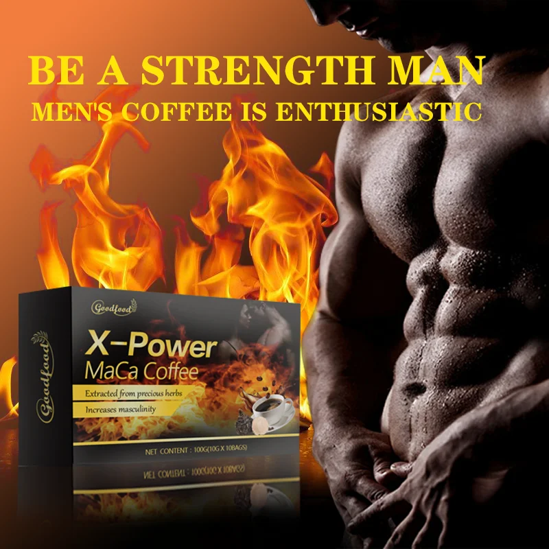 Заводская цена Горячая Распродажа X Power Coffee 100% Китайский травяной мужской энергии предотвращает преждевременную эякуляцию Maca растворимый кофе