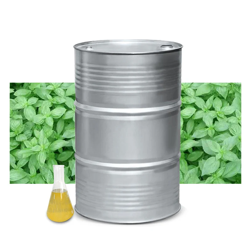 Pure Basil Oil Basilium Essential Oil Manufacturer Bulk Food Additive Essence Liquid