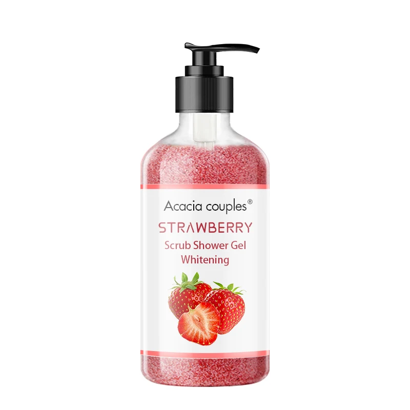 Private Label Hot Selling Best Natural Organic Body Wash Scrub Lemon Fruit Flavor Lightening Shower Gel