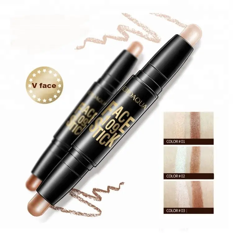 OEM BIOAQUA Double Head 3D Highlighter Stick Face Makeup Pen Concealer Foundation Stick Texture Contour Concealer Stick