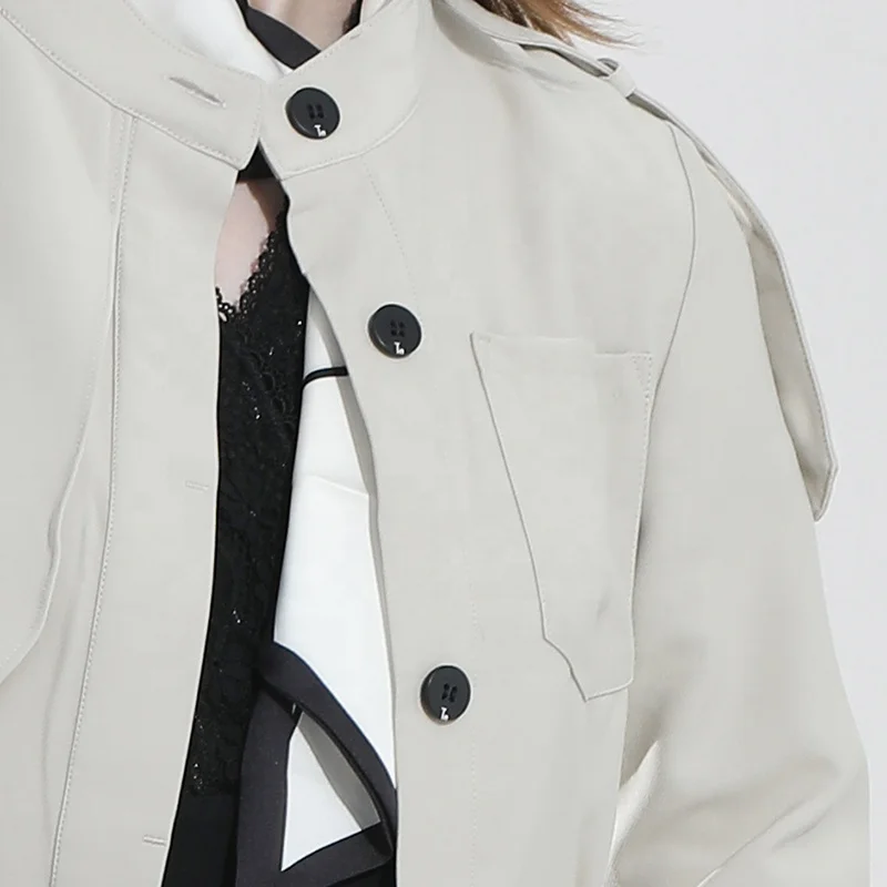 Huiquan custom black polyester blended fabric long sleeve waistband trim windbreaker