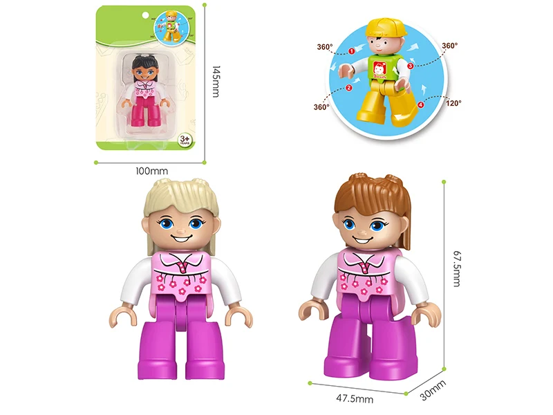 New Arrival 3d Emoticon Building Block Doll Rotates 360 Degrees For Children Kids Diy Assemble Building Block Toy