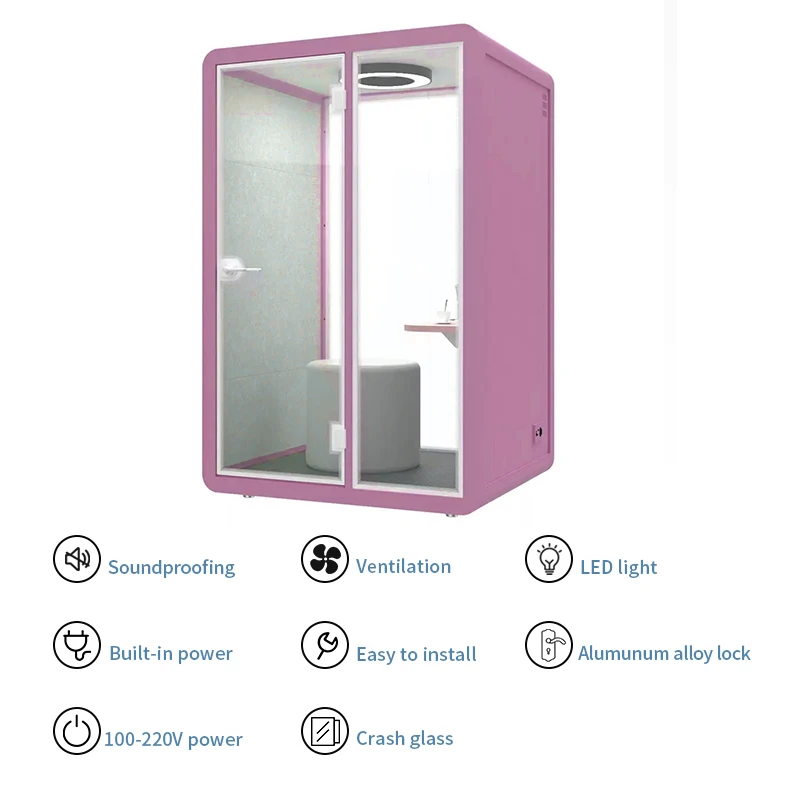 Factory direct sales assembled soundproof cabin movable studio telephone booth