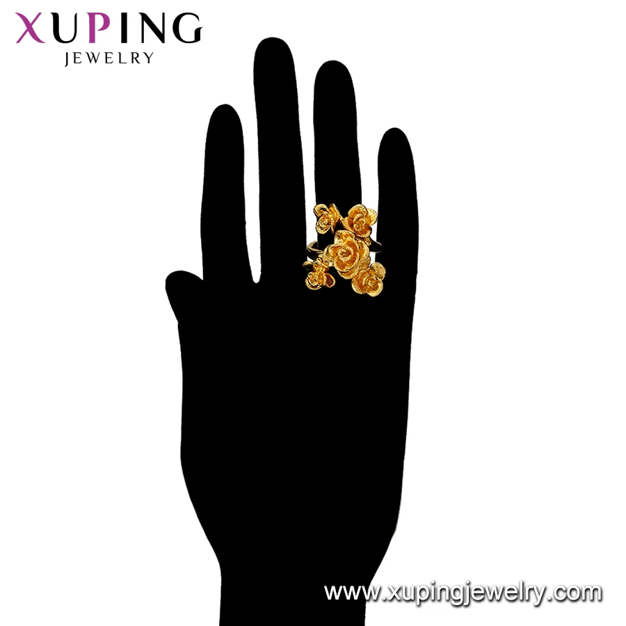 16776 xuping Customized Jewelry Newly designed Dubai Luxury Rose Gold 24K Gold Adjustable Engagement Ring