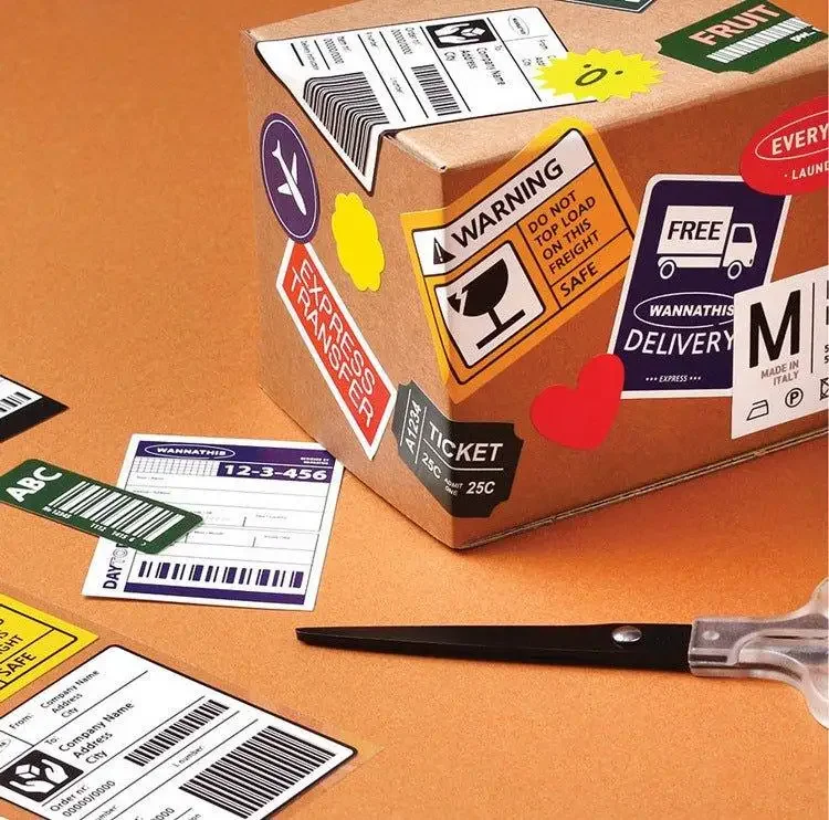 Customized private label shipping vinyl pvc waterproof labels fashionable cute cartoon stickers for boxes bottles