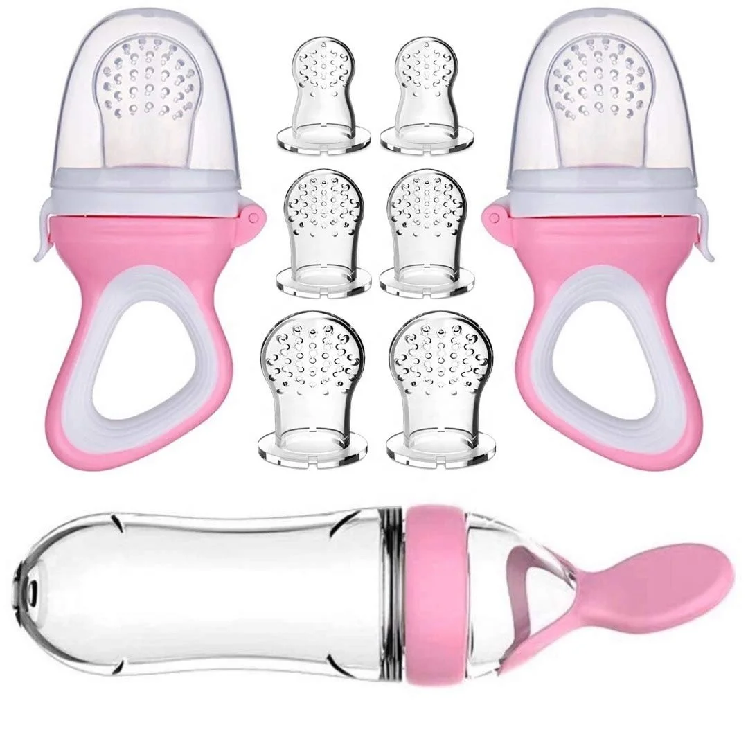Whosale Baby Fruit Feeder Baby Foodie Feeder Pacifier set with dispenser spoon