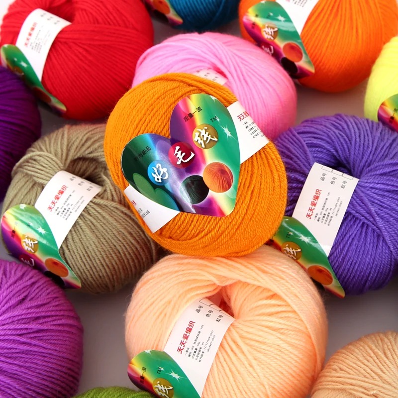 RongMeiXuan 50g 4ply Acrylic Yarn For Crochet Acrylic Crochet Yarn Milk Cotton