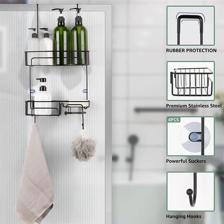 Bathroom storage rack the rack hung on the door can be used to place bath balls soap toiletries applicable to bathroom kitchen