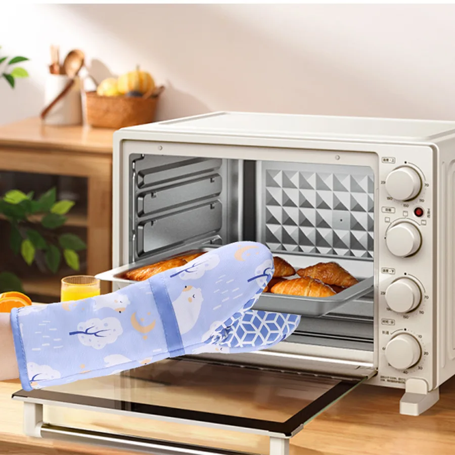 Длинные Хлопковые варежки для микроволновой печи теплоизоляционные хлопковые перчатки силиконовый скребок взбивания яиц Скалка Для Выпечки кухонный гаджет