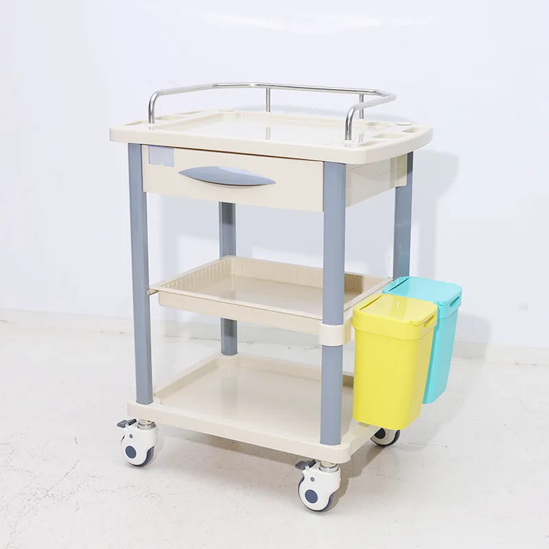 Hochey Medical Mobile Abs Medical Medicine Emergency Trolley Plastic Hospital Anaesthesia Trolley