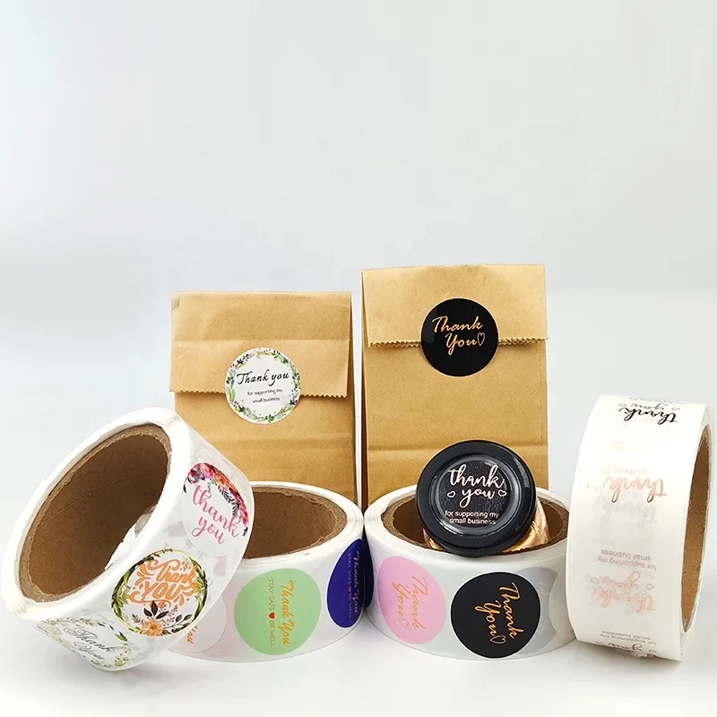 KY-202205748 1.5 Inch Top Seller 500pcs Packaging Label Seal Sticker Thank You Stickers For Small Business