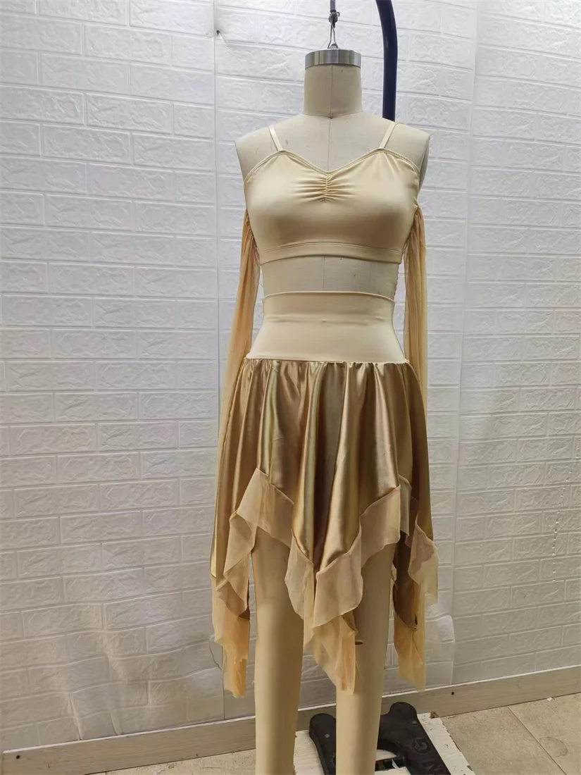 New Latin and Jazz Dance Dress for Girls Dance Dress for Satin