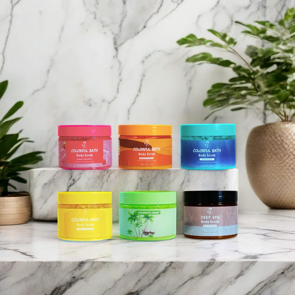 Custom Vegan Body Scrub Rose Coconut Orange Brown Sugar With Fruit Private Label Manufactured By Body Scrub Manufacturer