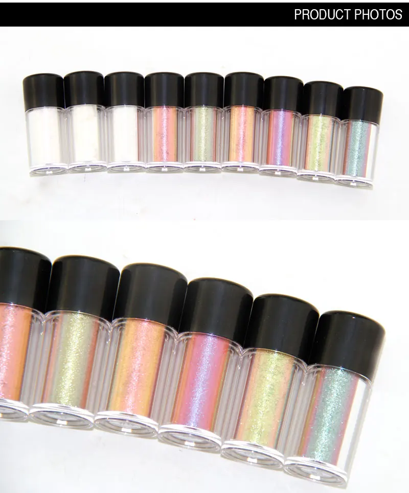 Luxury Colorful Shimmer Liquid Glitter Loose High Pigments 9 Colors Metallic Eyeshadow Powder