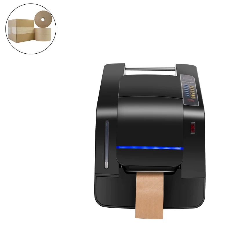 Logo Printing Available Intelligent Black Kraft Paper Gummed Water Activated Dispenser Packaging Automatic Tape Cutting Machine