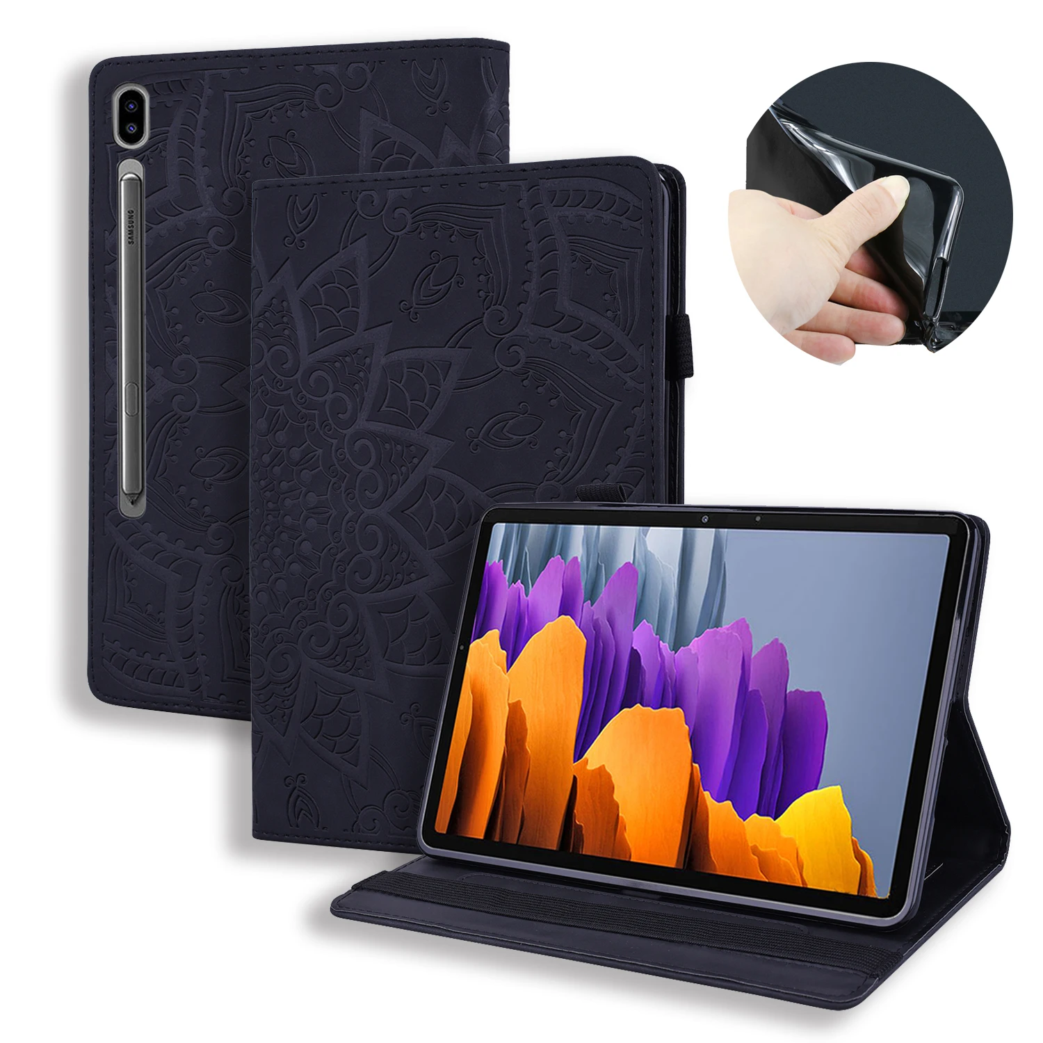 
2020 new mandala pattern tablet full protective cover for Samsung Galaxy Tab S7 11 inch T870 with pen slot 