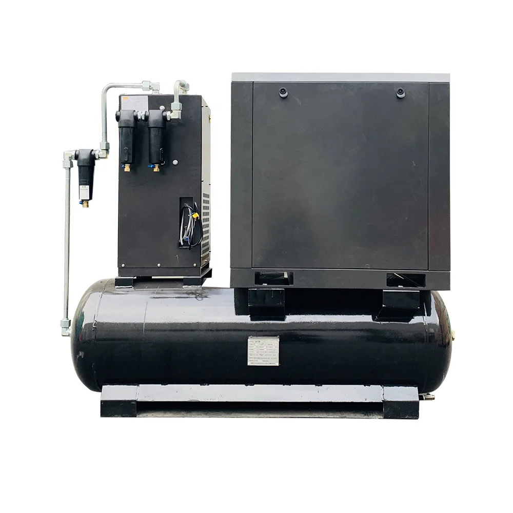 High efficiency IP54 2m3/min 8bar integrated variable speed screw air compressor