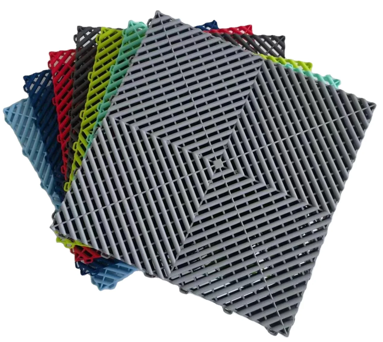 2023 factory wholesalers price Strength car garage floor grate plastic modular interlocking tiles PP garage floor tiles