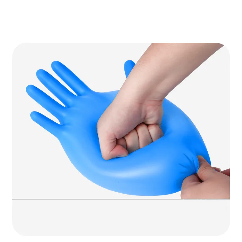 High Dexterity Disposable Nitrile Inspection Gloves Household Food Grade Kitchen Waterproof Thickened Latex Blue Nitrile Gloves