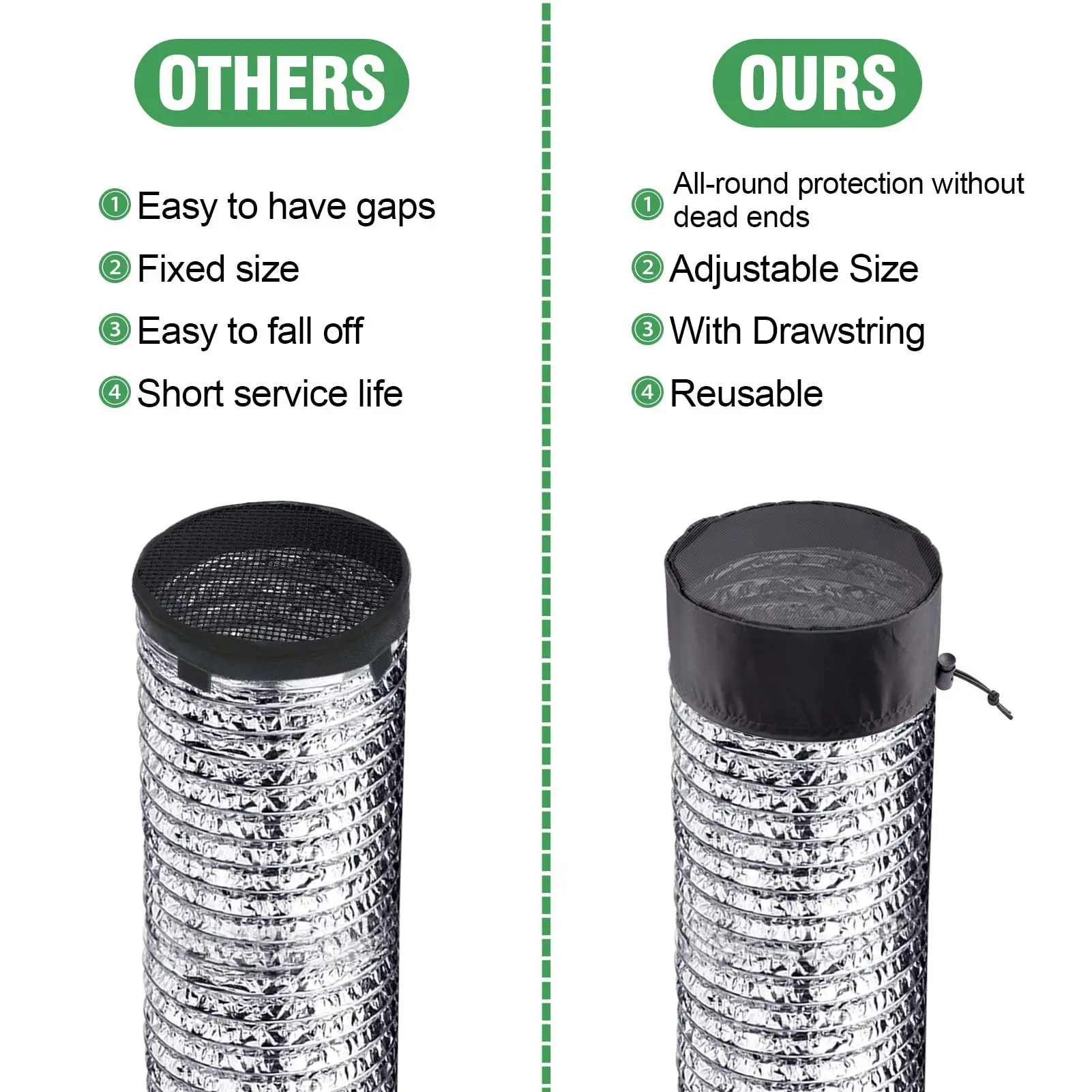 2022 New Style Anti-insect net 2Pcs dustproof mesh hood filter ventilation cover Grow Tents Vent Cover