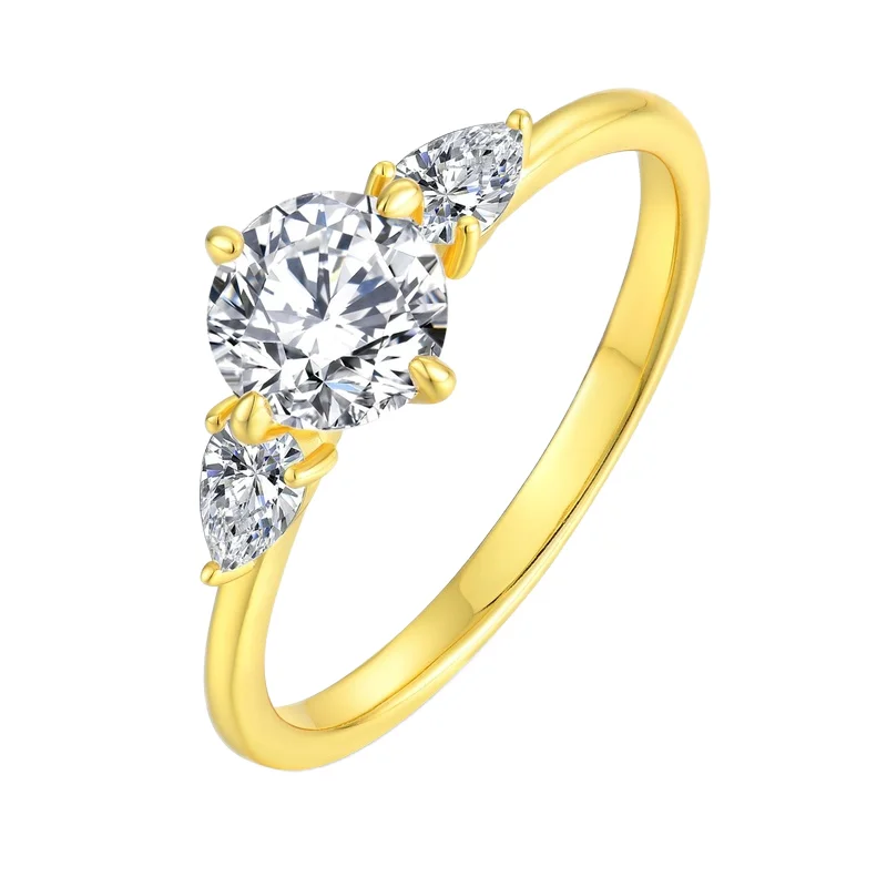 R.Gem. Fine Jewelry Luxury Wedding Stacking 100% 925 Sterling Silver Cubic Zirconia Ring for Women