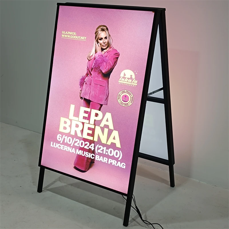 Waterproof Iron A-Frame Sign Board Indoor and Outdoor Sandwich Advertising Metal A-Board for Promotions and Exhibitions