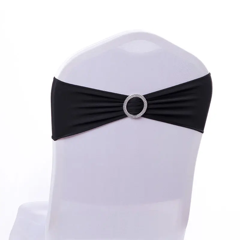 New Style Spandex Chair Bows Hot Pink Elastic Chair Sashes For Wedding Banquet Party Ceremony Decoration