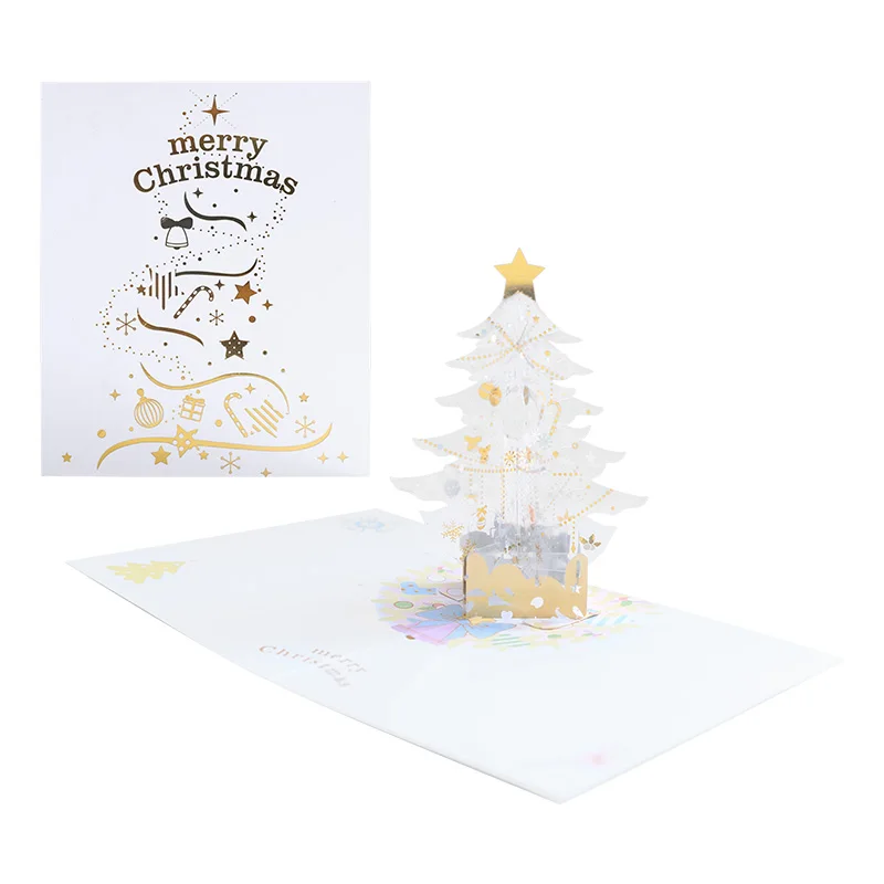 2021 New design PVC material 3d pop up Christmas greeting card